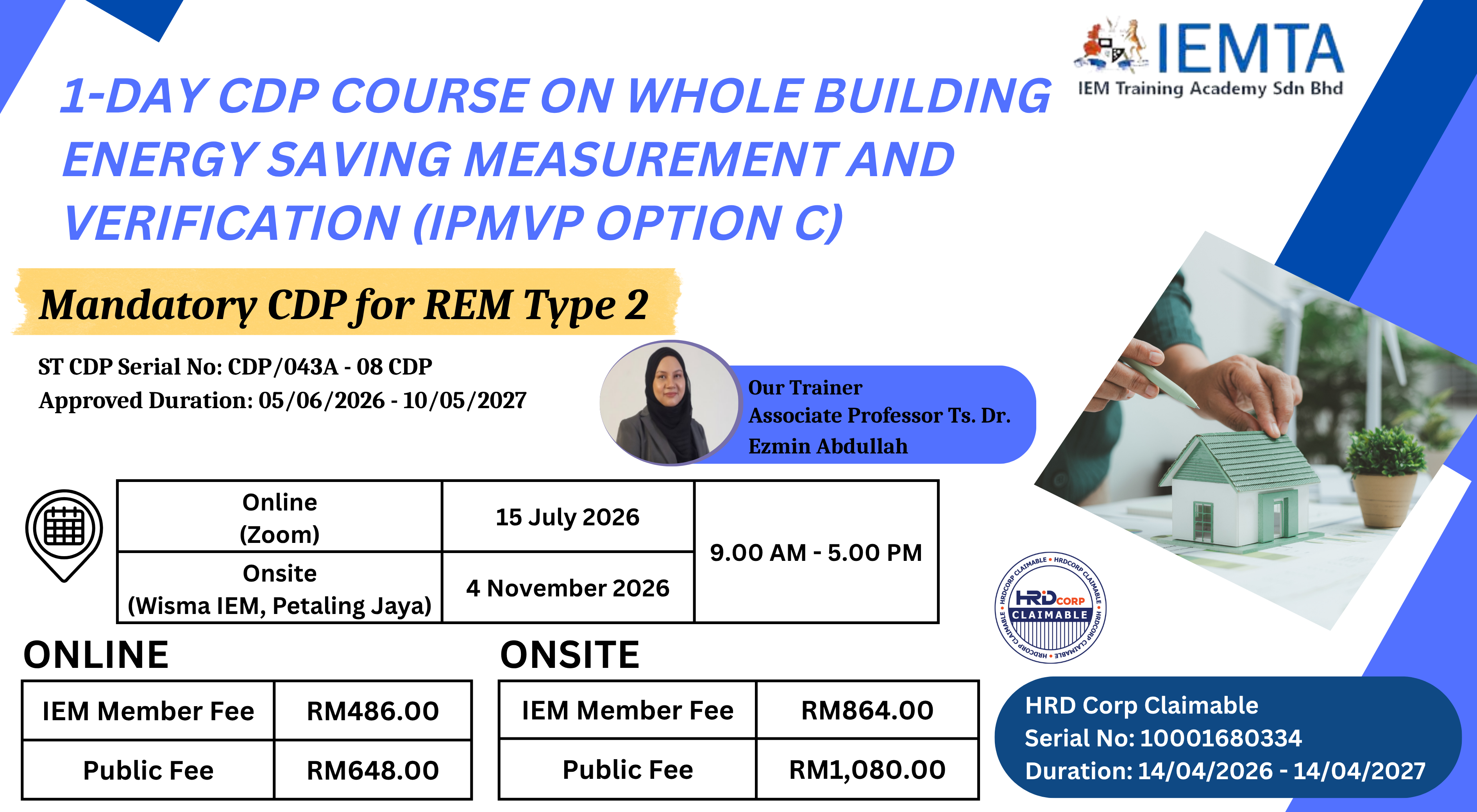1-Day CDP Course on Whole Building Energy Saving Measurement and Verification (IPMVP Option C)